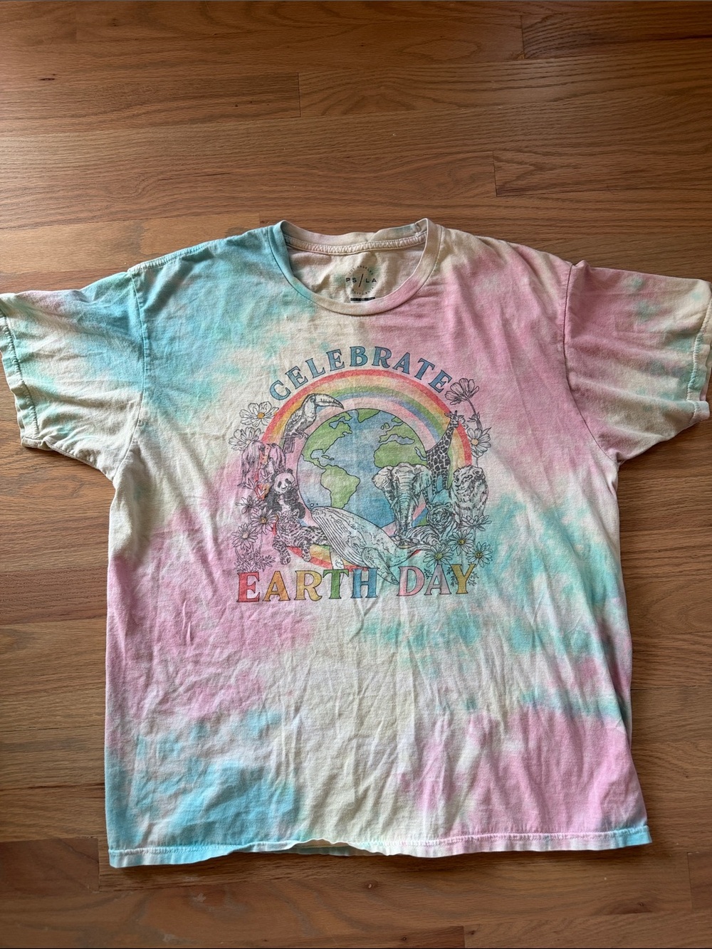 PS/LACelebrate Earth Day Animal Tie-Dye Tee - Pink & Blue